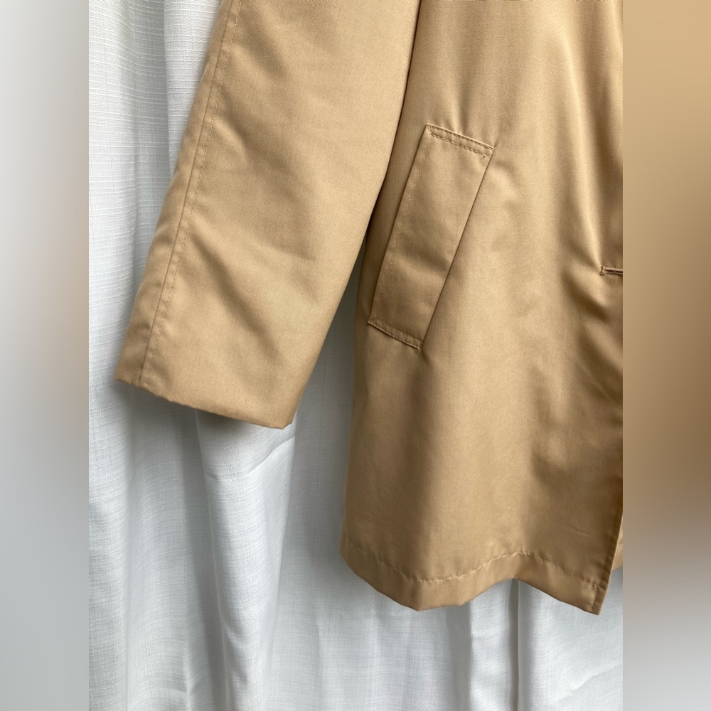 Vintage Sears All-Weather Coat w/ Faux Fur Lining, Tan, Women’s Size 16 - Picture 13 of 14